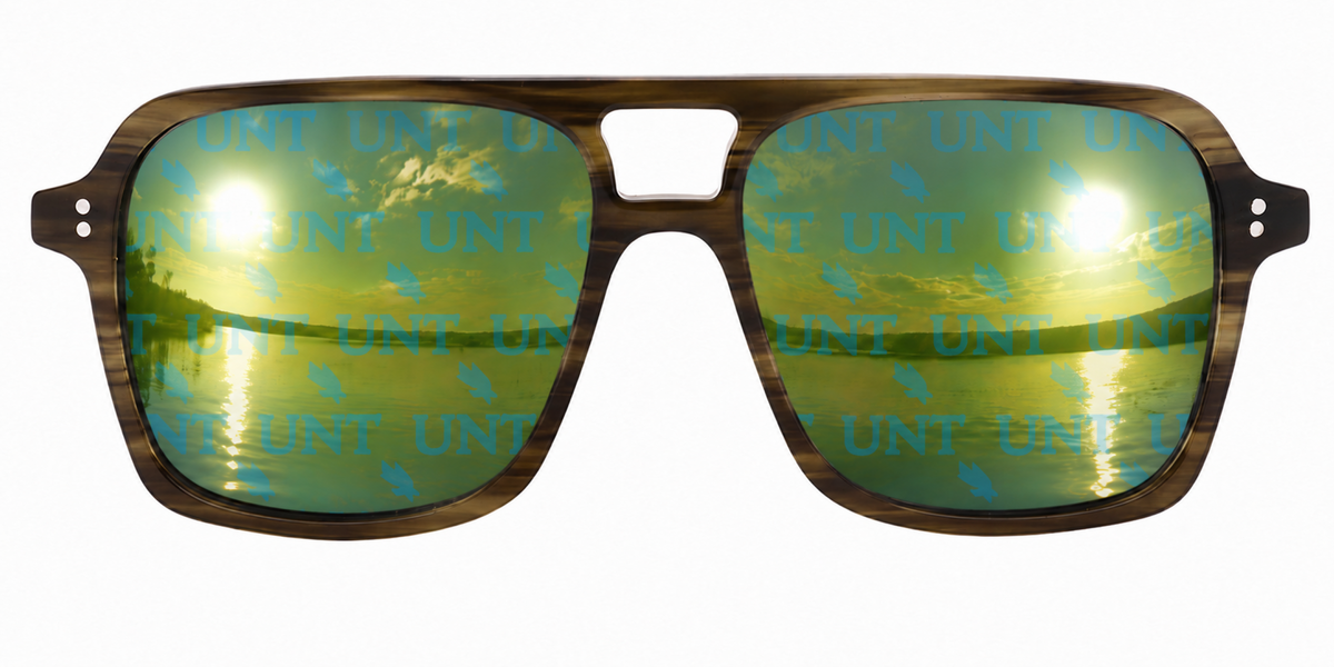 UNT Vantage Wayfarer sunglasses.