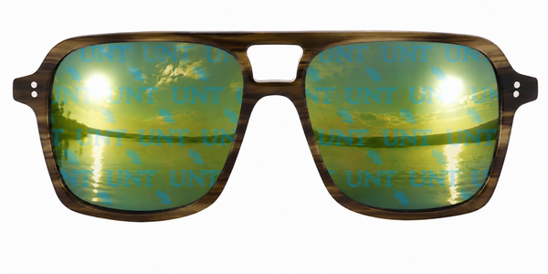 UNT Vantage Wayfarer sunglasses.