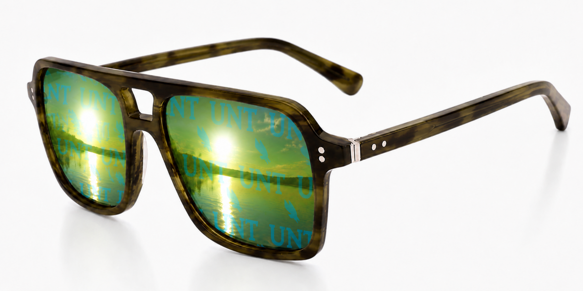 UNT Vantage Wayfarer sunglasses.