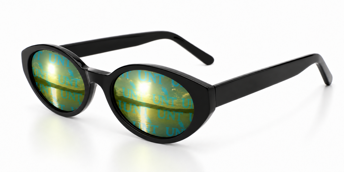 UNT Black Icon Multi Logo sunglasses.