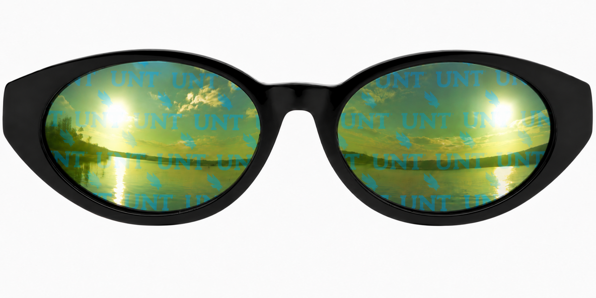 UNT Black Icon Multi Logo sunglasses.