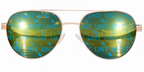 UNT Gold Venture Aviator sunglasses.