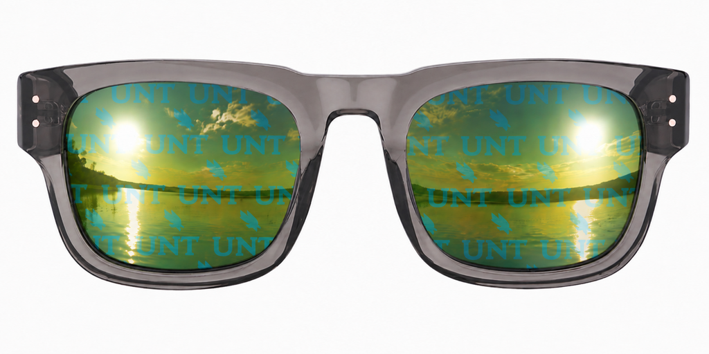 UNT Grey Maverick Wayfarer sunglasses.