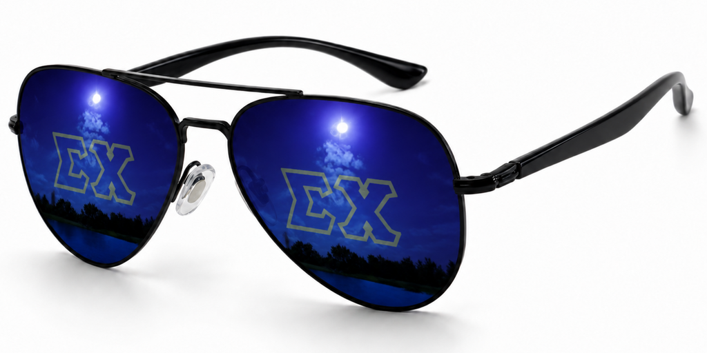 Sigma Chi Venture Aviator sunglasses.
