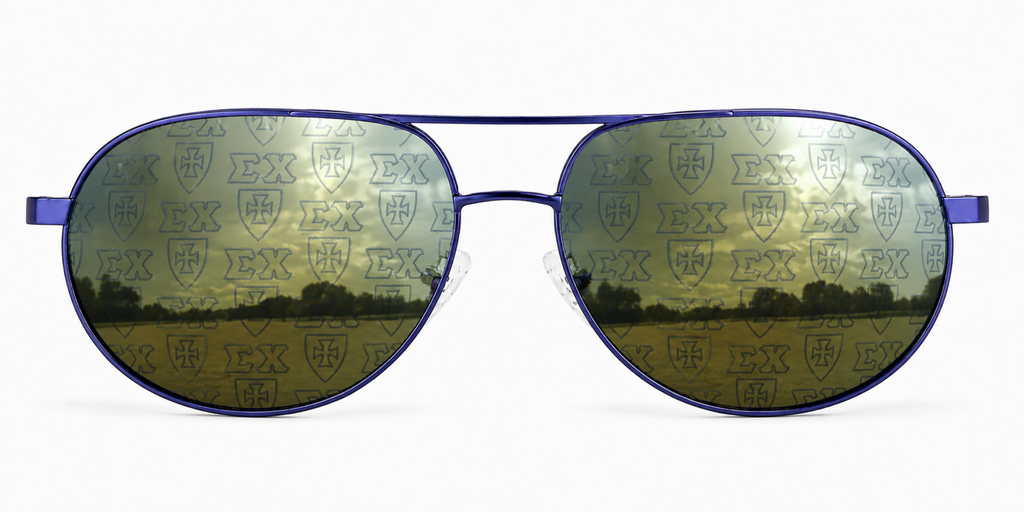 Sigma Chi Venture Aviator sunglasses.