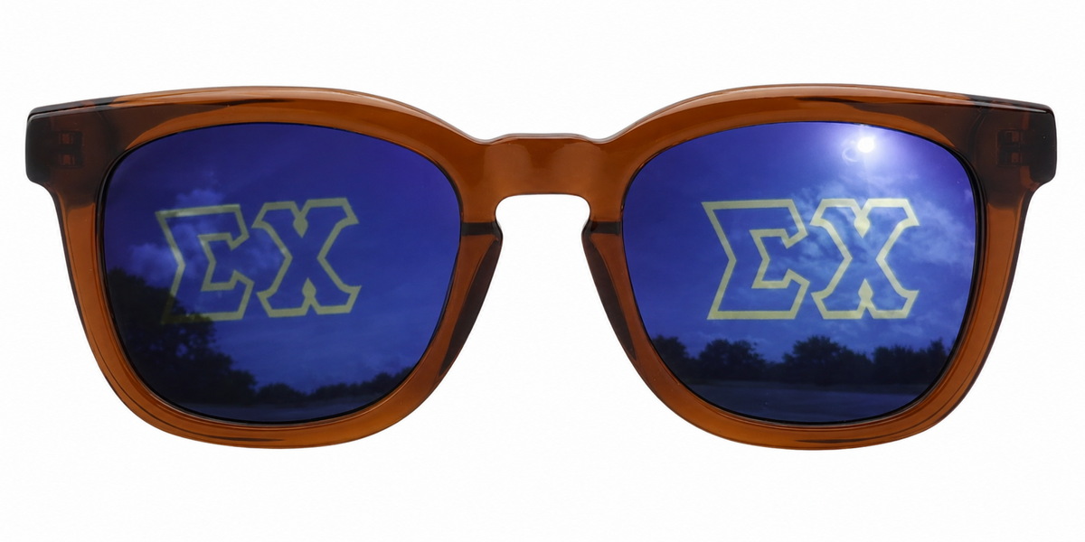 Sigma Chi Maverick Wayfarer sunglasses.