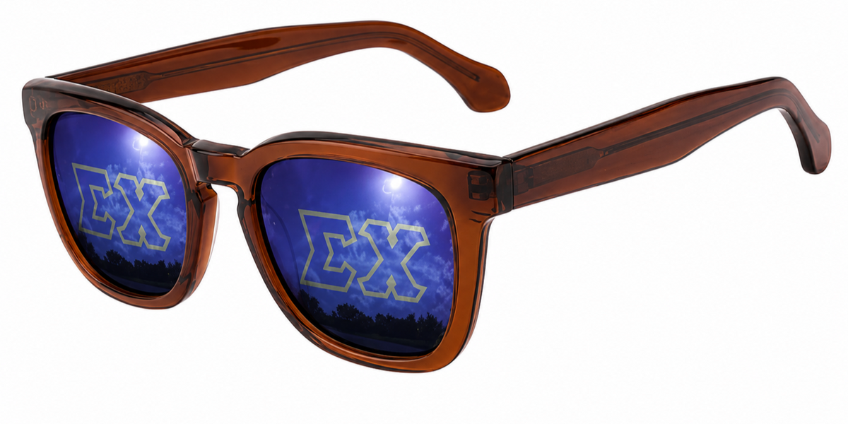 Sigma Chi Maverick Wayfarer sunglasses.