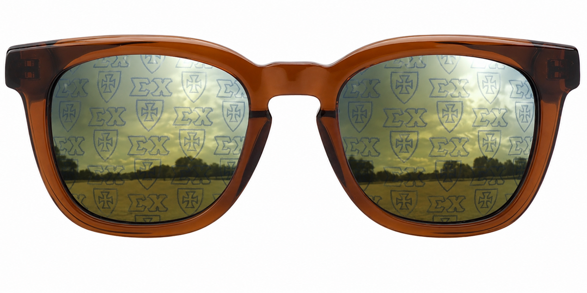 Sigma Chi Maverick Wayfarer sunglasses.