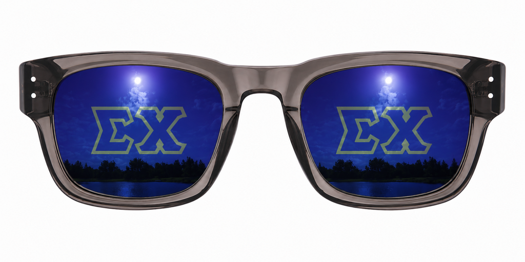 Sigma Chi Maverick Wayfarer sunglasses.