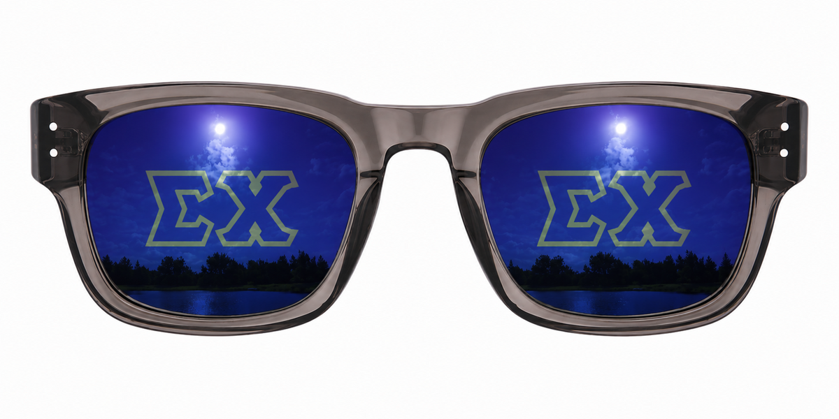Sigma Chi Maverick Wayfarer sunglasses.