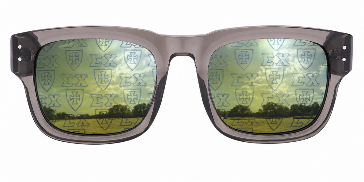 Sigma Chi Maverick Wayfarer sunglasses.