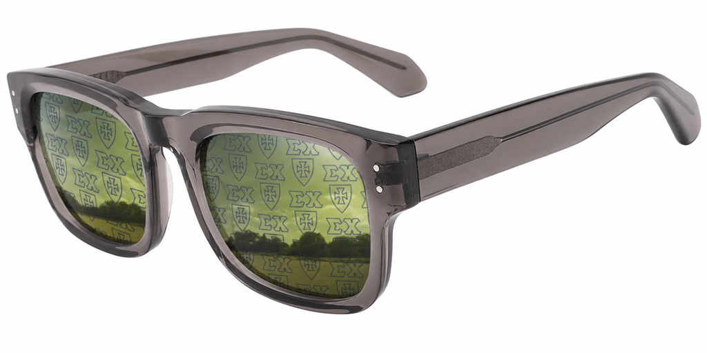 Sigma Chi Maverick Wayfarer sunglasses.