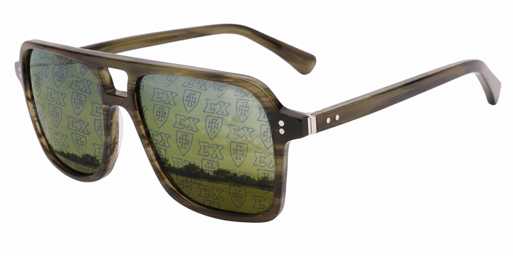 Sigma Chi Vantage Wayfarer sunglasses.