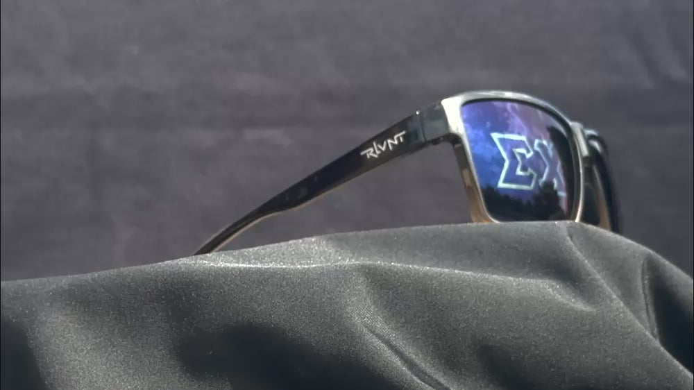 Sigma Chi Vantage sunglasses with Greek letters.